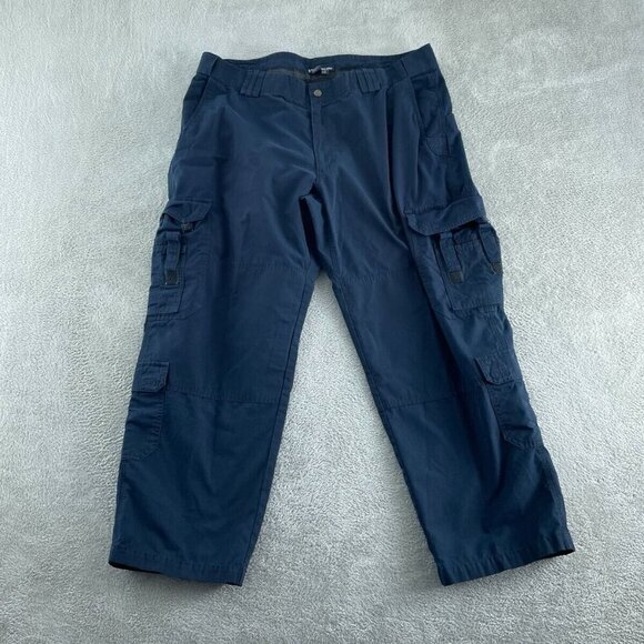 Mens 5.11 Tactical Series Navy Blue Cargo Pants W42/L30 Polyester 4200 - Picture 1 of 9